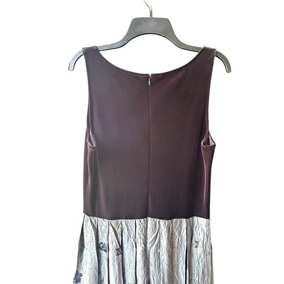 PATRA Velvet Maxi Dress Size 14 Black Floral Whimsygoth Y2K Stretch Made In USA - Picture 9 of 15